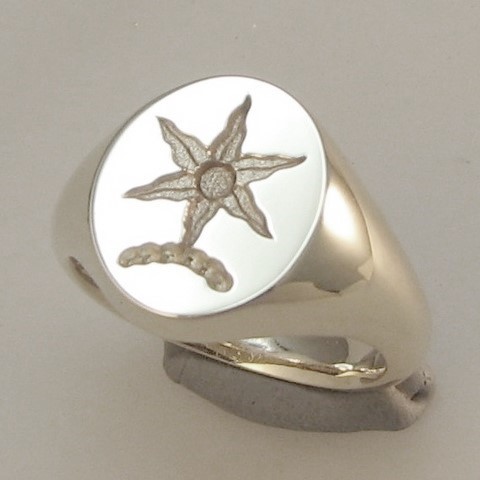 Estoile crest seal engraved sterling silver 925 signet ring