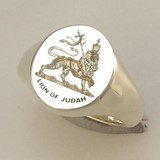 Lion of judah crest seal engraved sterling silver 925 signet ring